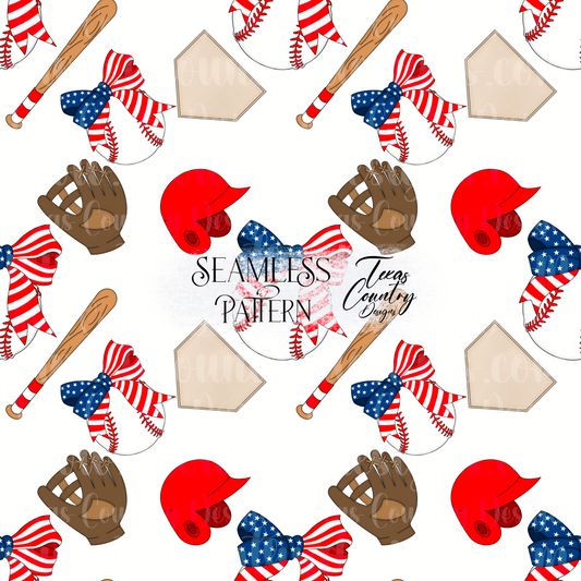 American Baseball Seamless White