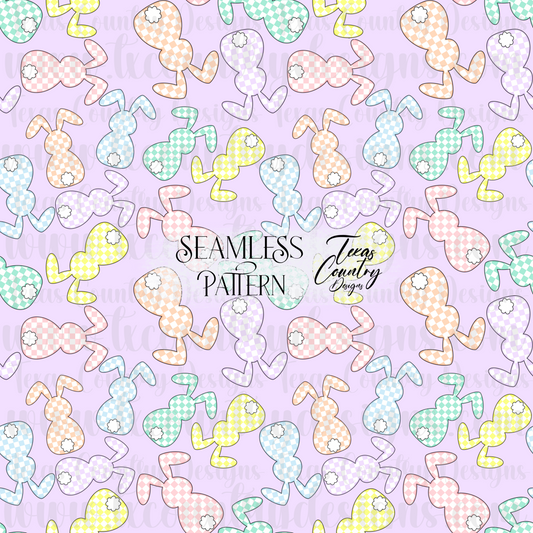 Pastel Checkered Bunny Seamless Purple