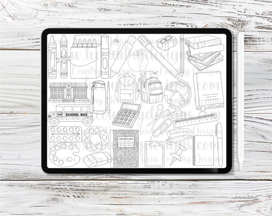 Back To School Procreate Stamp Set