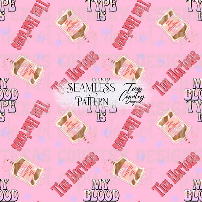 My Blood Type Is TH Pink Seamless