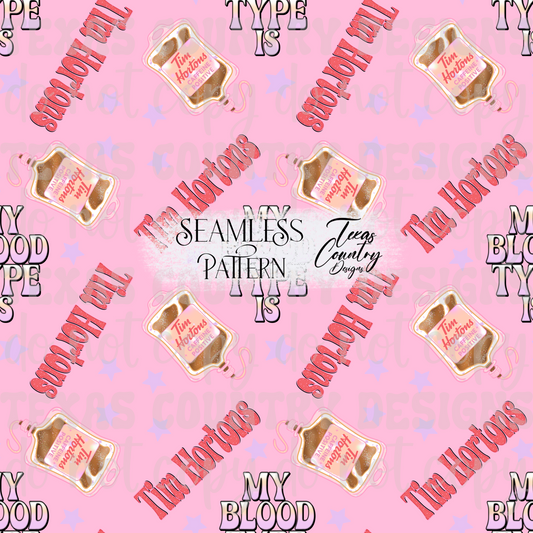 My Blood Type Is TH Pink Seamless