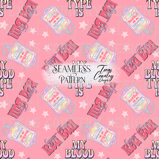 My Blood Type Is SFRB Pink Seamless