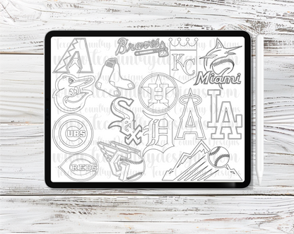 Baseball Logos Procreate Stamps