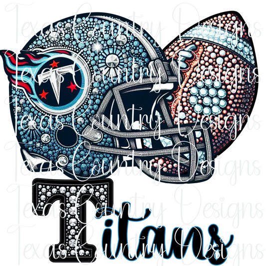 TT Rhinestone Football Helmet