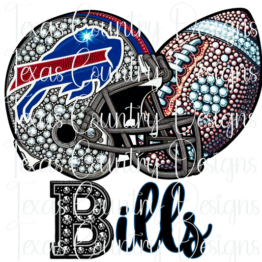 BB Rhinestone Rhinestone Football Helmet