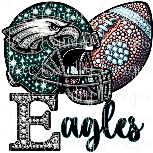 PE Rhinestone Football Helmet