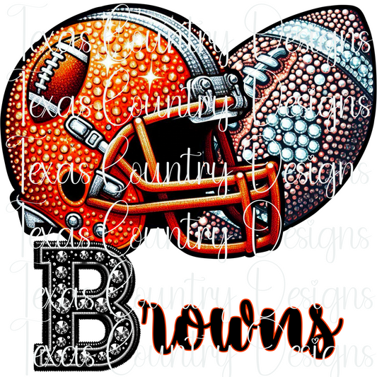 CB Rhinestone Football Helmet