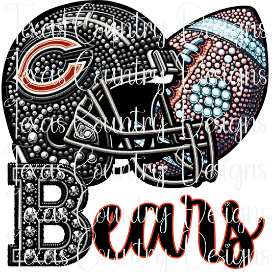 CB Rhinestone Football Helmet