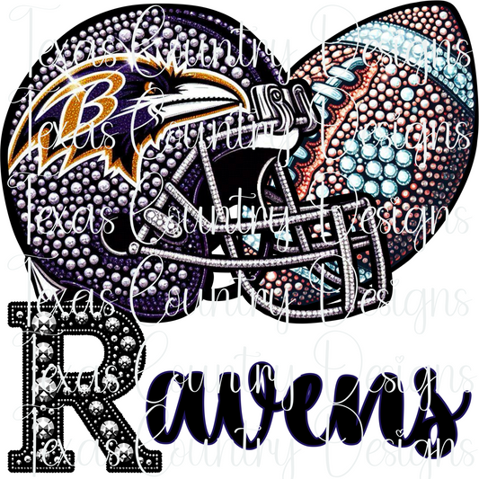 BR Rhinestone Football Helmet