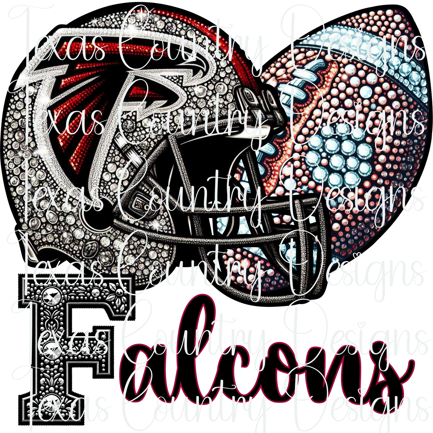 AF Rhinestone Football Helmet