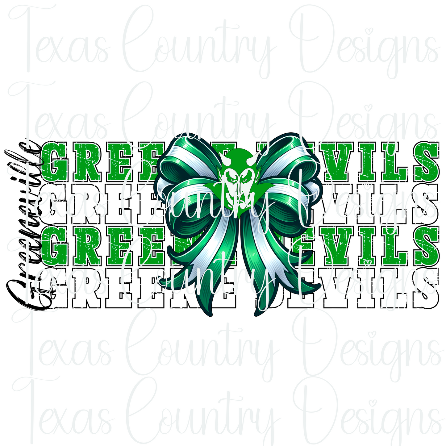 Greeneville Greene Devils Logo Bow