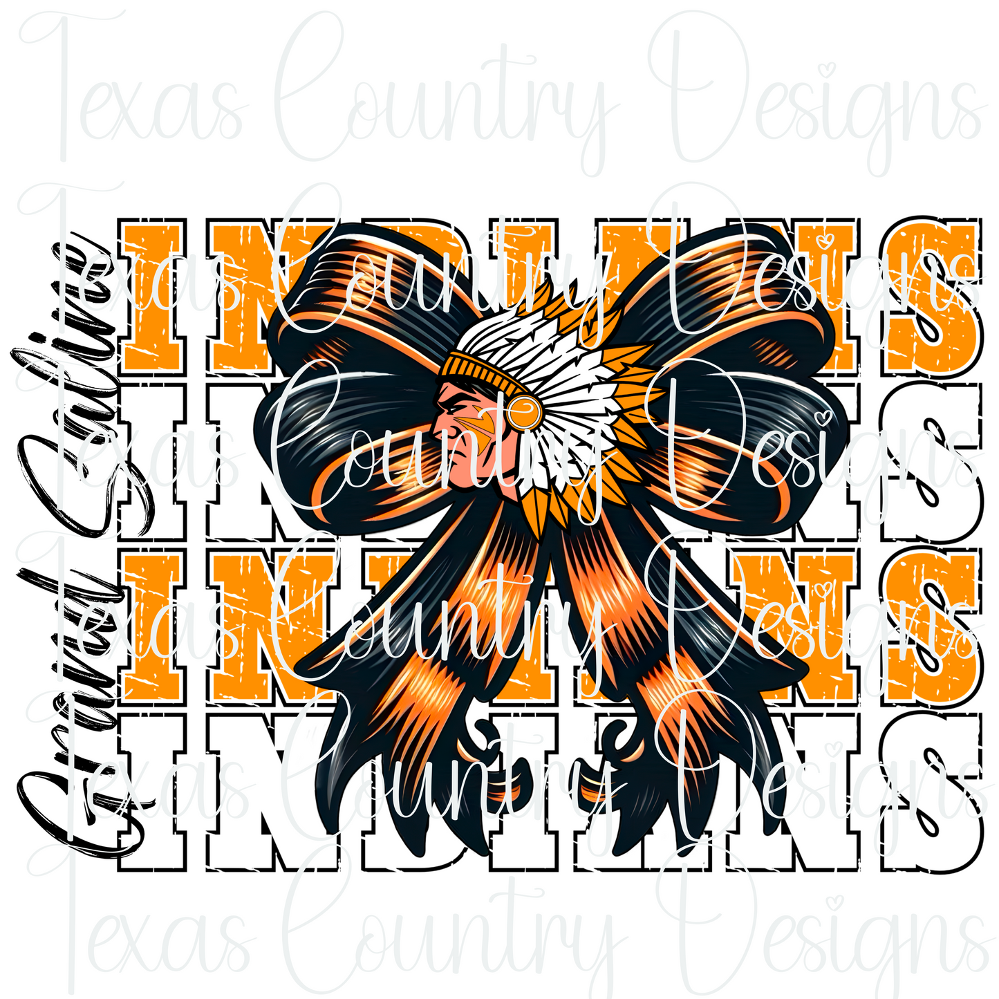 Grand Saline Indians Logo Bow