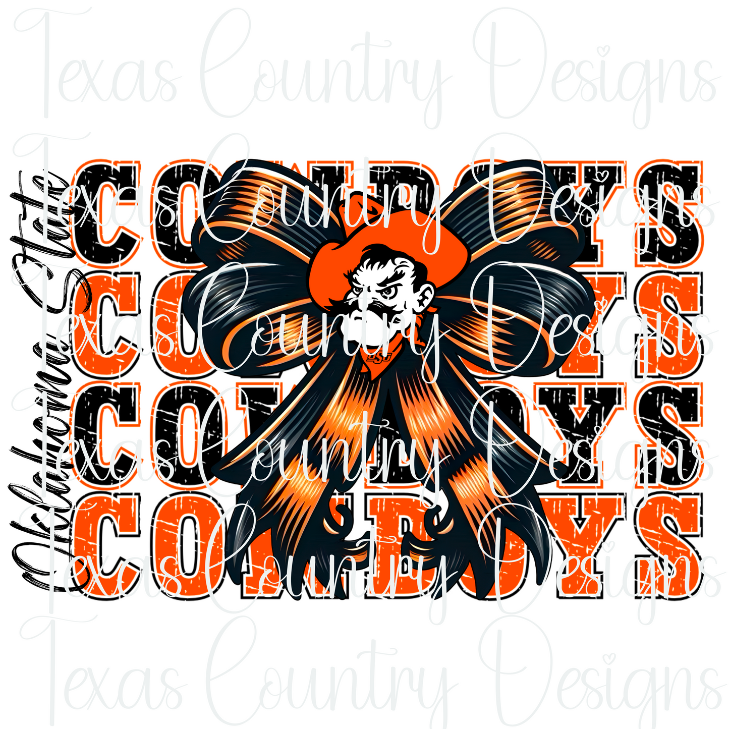 Oklahoma State Cowboys Logo Bow