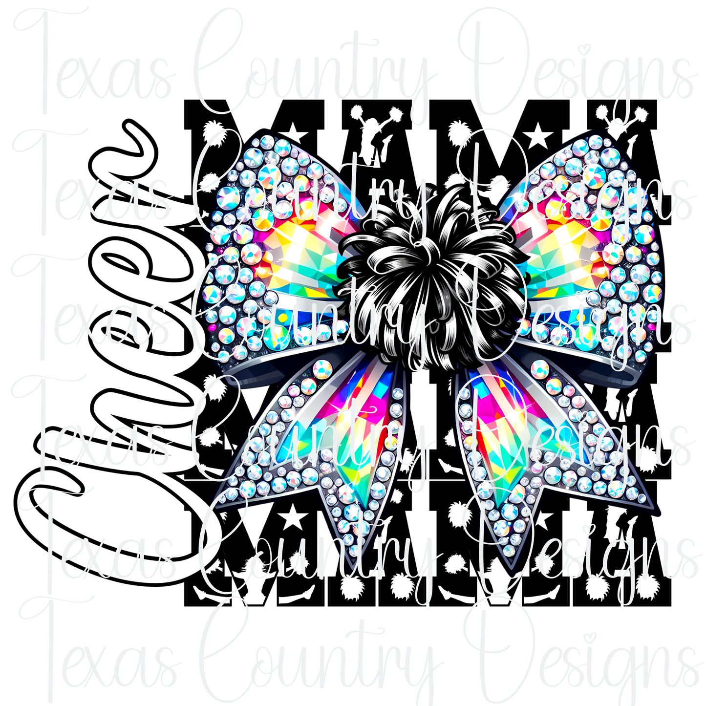 Cheer Mama Rhinestone Bow