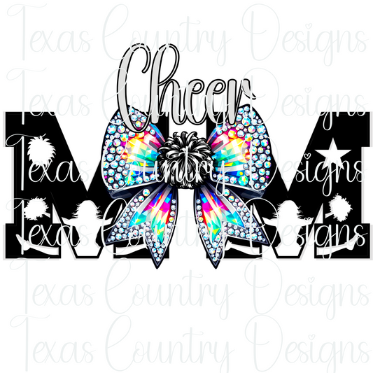 Cheer Mom Rhinestone Bow