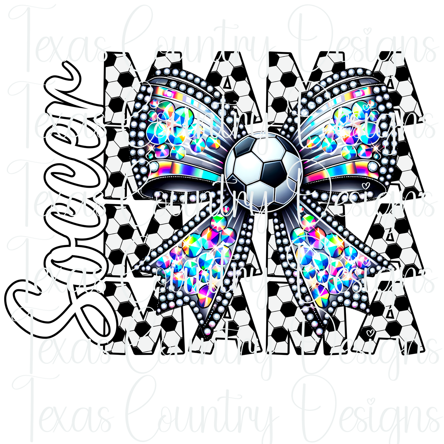 Soccer Mama Rhinestone Bow