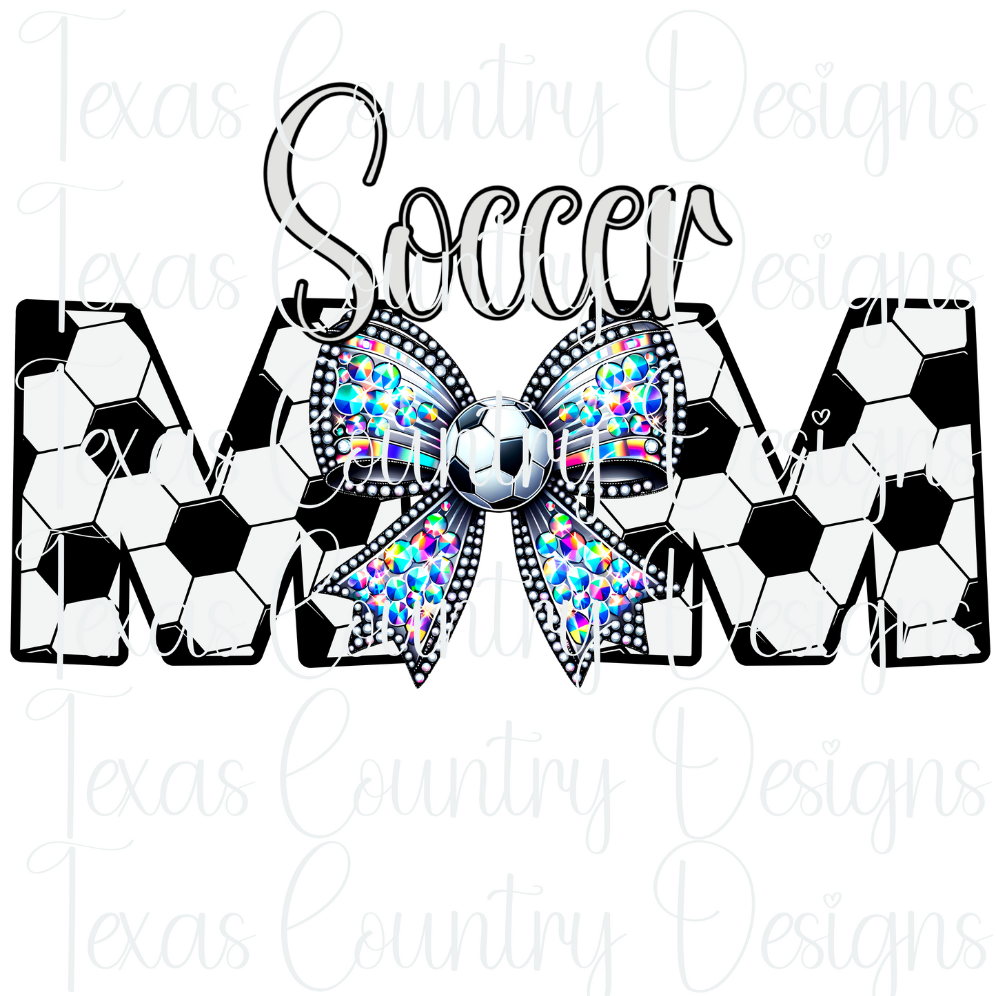 Soccer Mom Rhinestone Bow