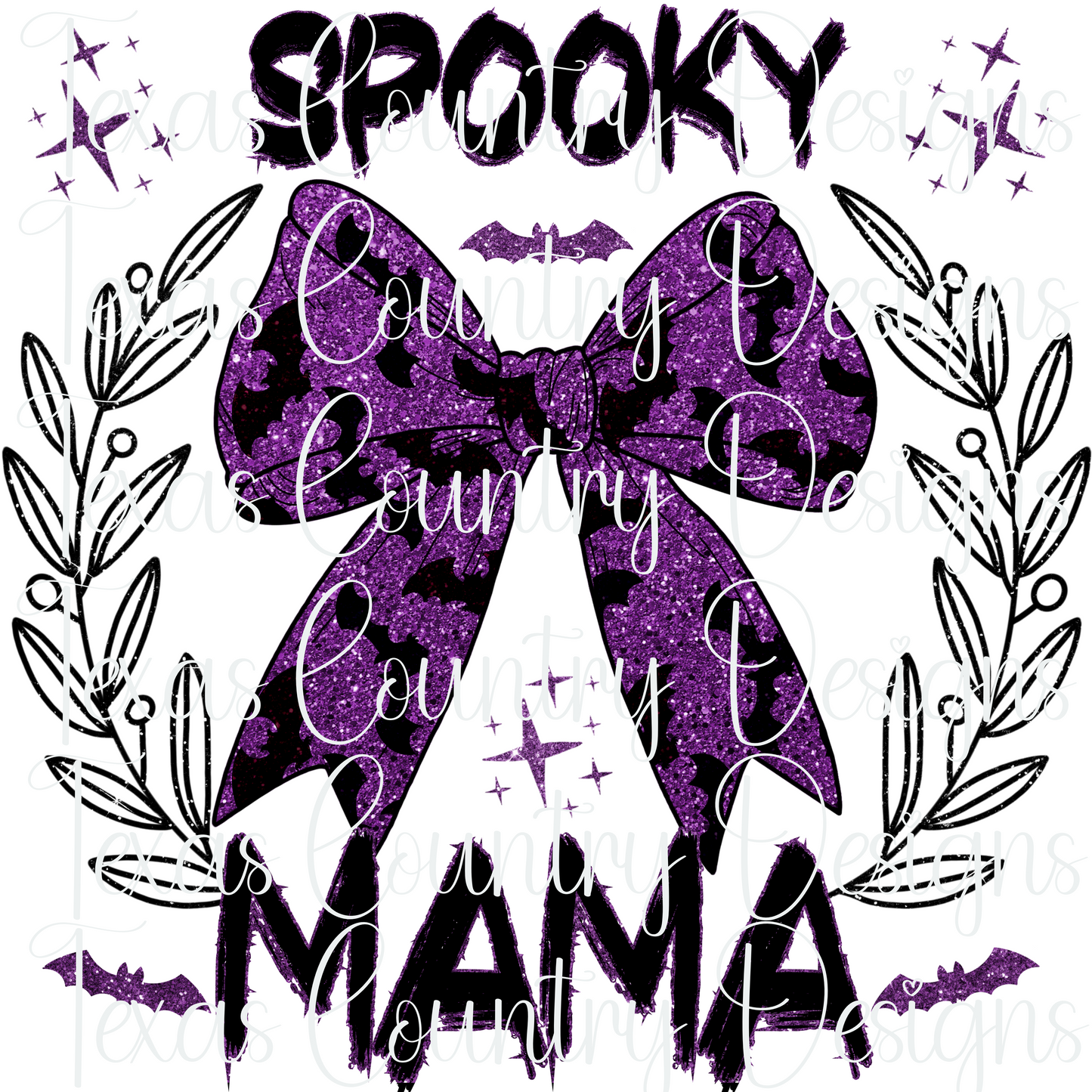 Spooky Mama/Mini Purple Glitter