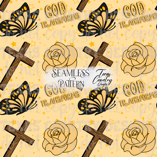 God's Unfailing Love Transforms Us Orange Seamless