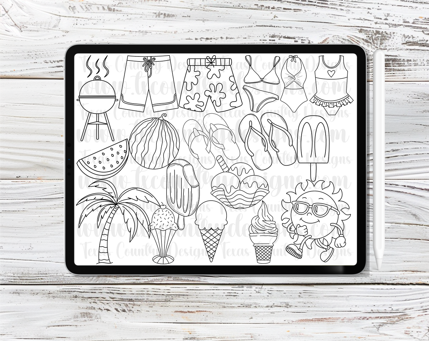 Summer Vibes Procreate Stamp Set