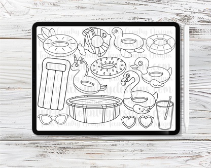 Summer Vibes Procreate Stamp Set