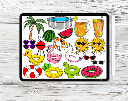 Summer Vibes Clipart Set