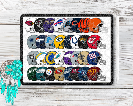 Pro Football Logos Helmets