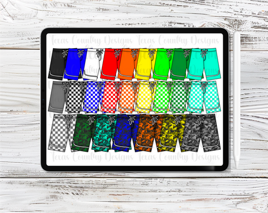 Swim Trunks Clipart Set