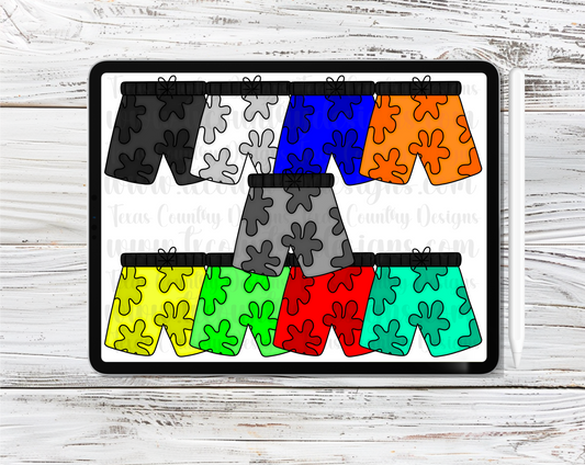 Boy’s Swim Trunks Clipart Set