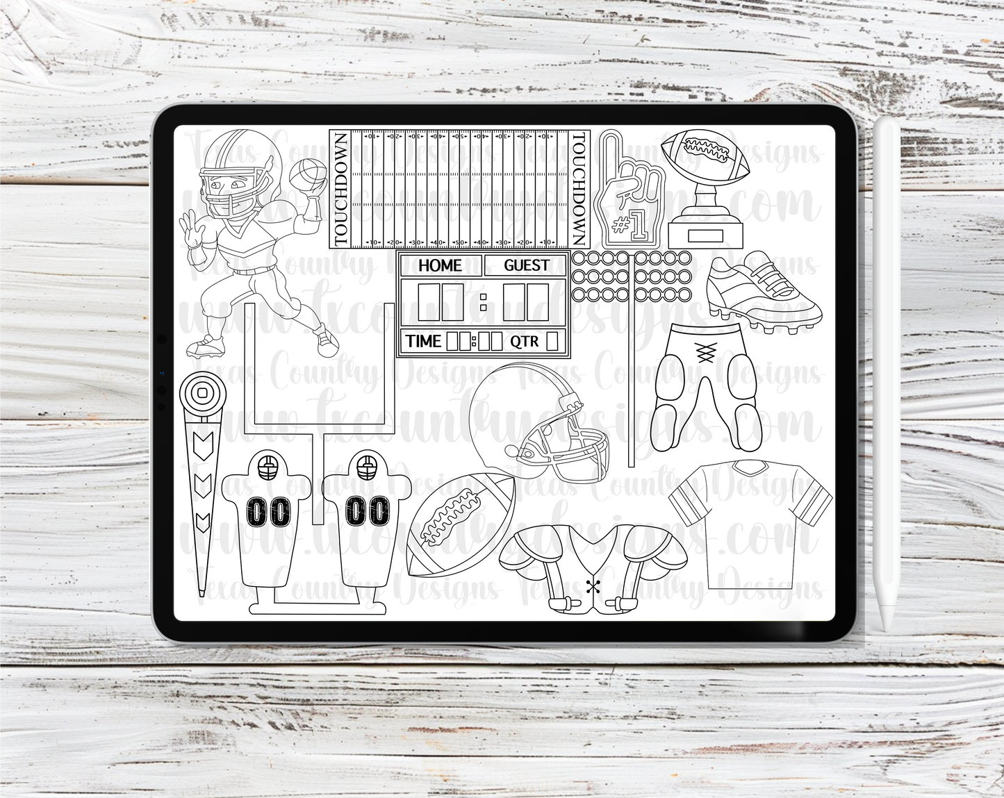 Football Procreate Stamp Set