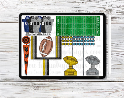 Glitter Football Clipart Set