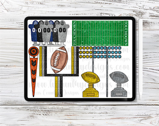 Glitter Football Clipart Set
