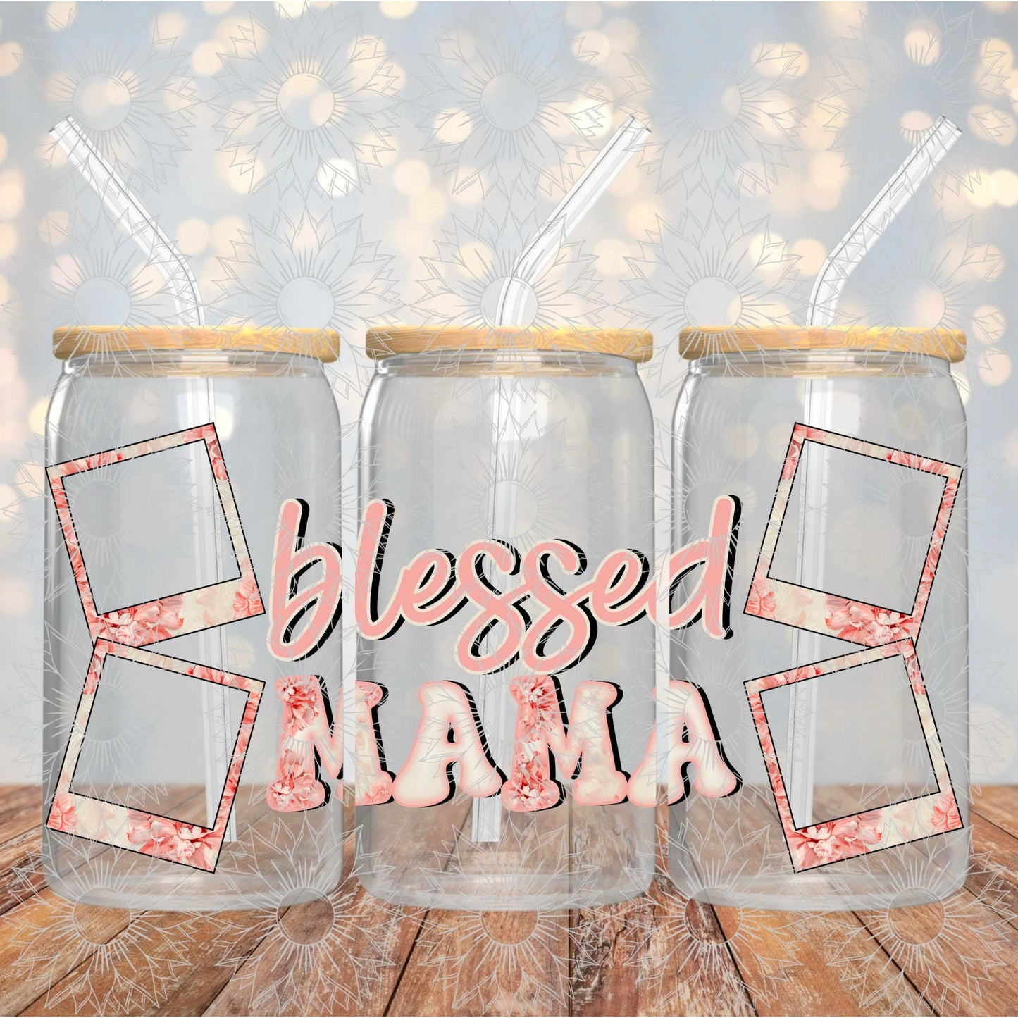Blessed Mama Polaroid Pink 16OZ