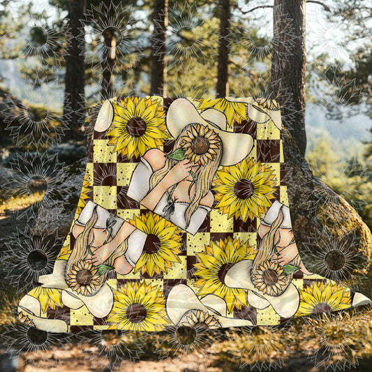 She Belongs Among The Wildflowers Blonde Checkered Seamless