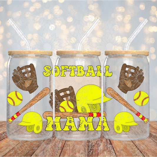 Softball Mama Grunge 16OZ