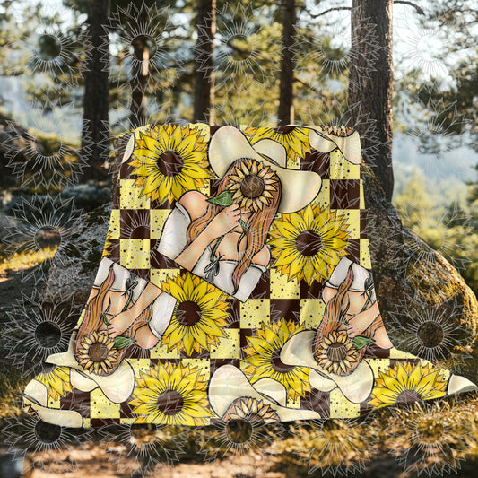 She Belongs Among The Wildflowers Dirty Blonde Checkered Seamless