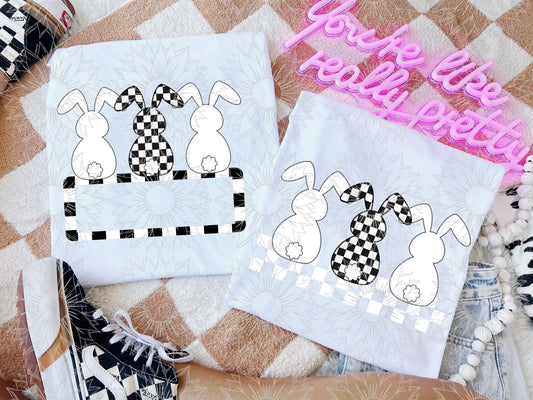 White Checkered Bunny Combo