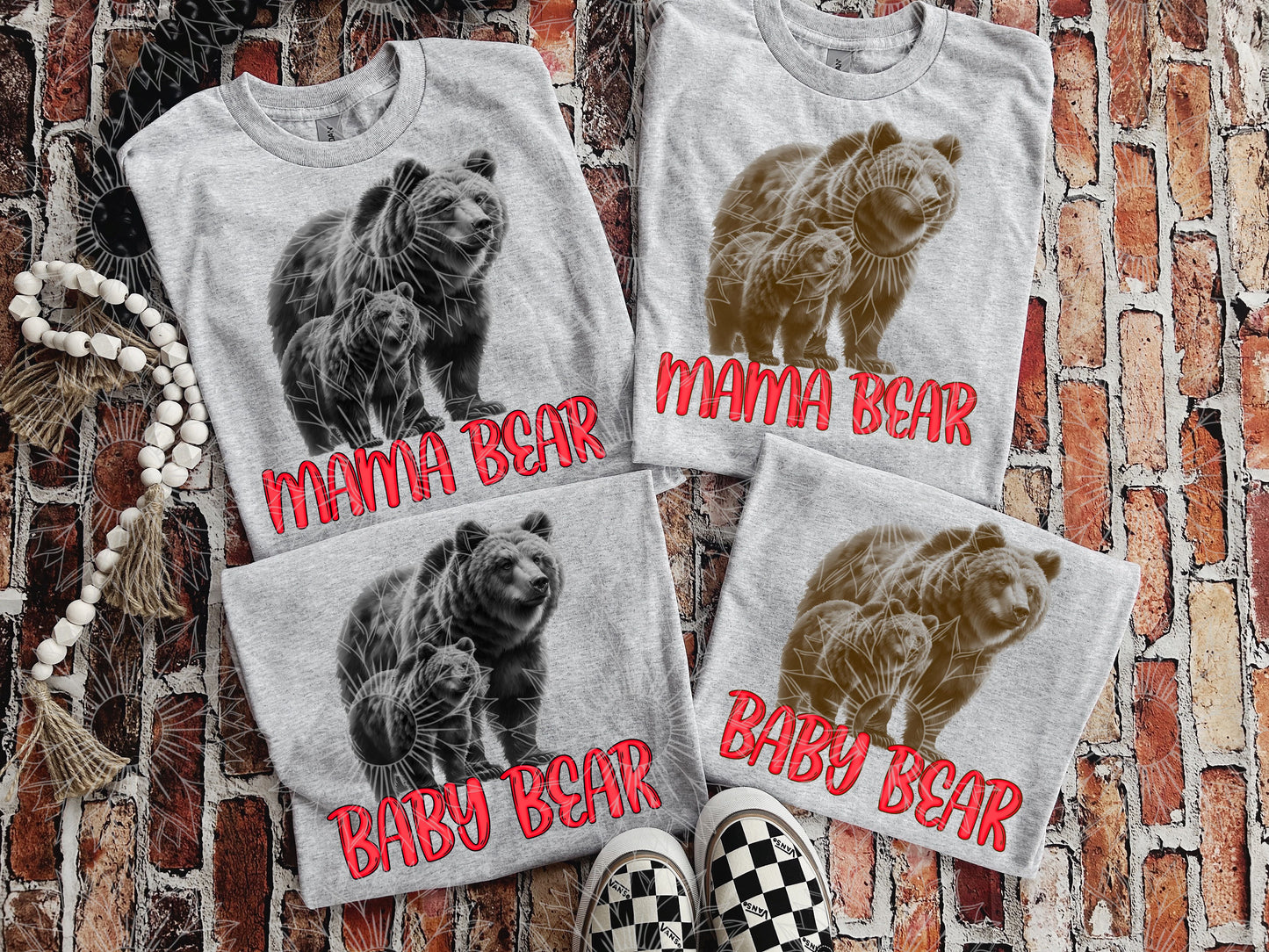 Mama & Baby Bear Red