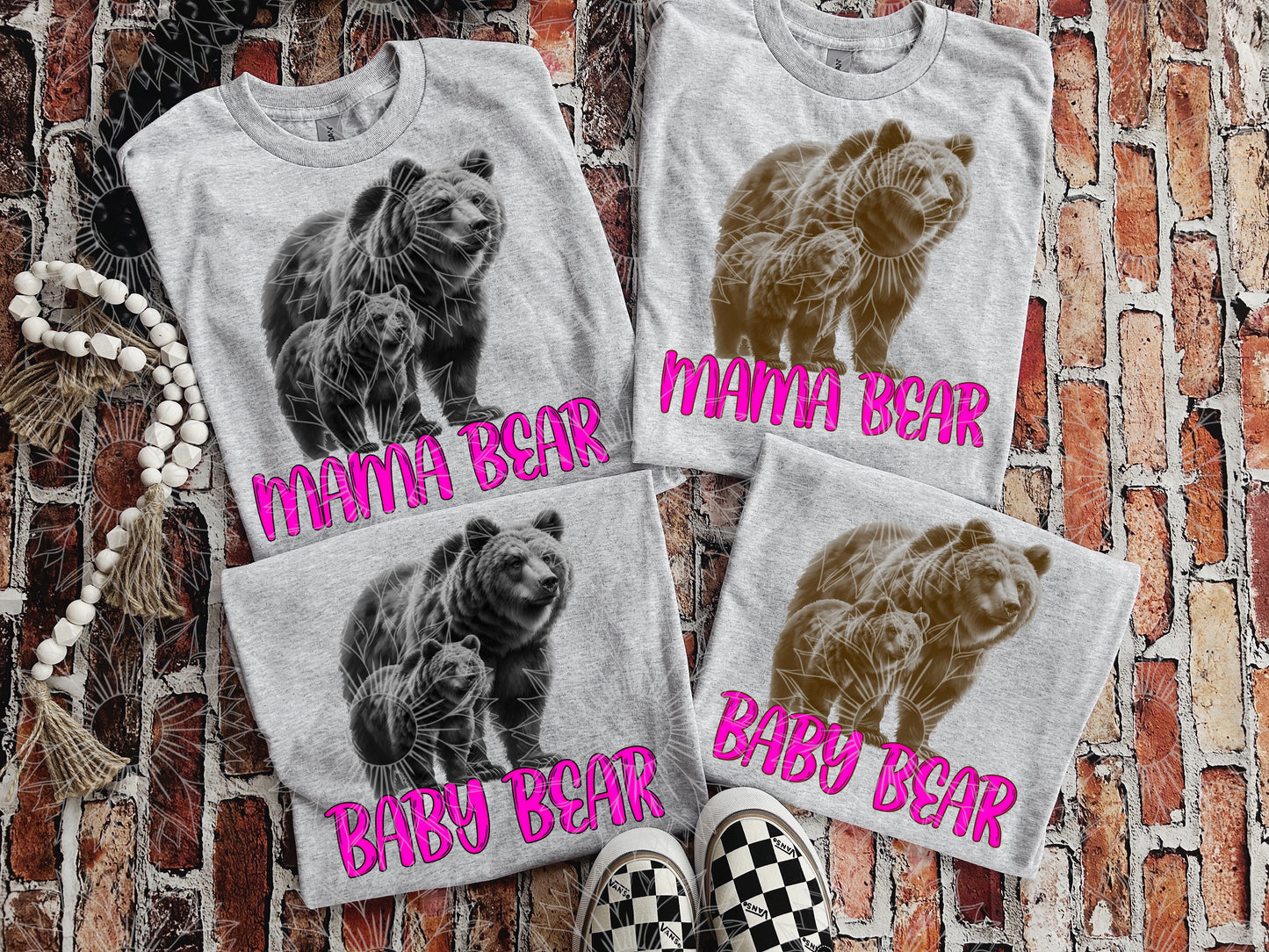 Mama & Baby Bear Pink