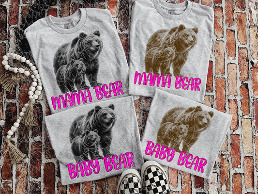 Mama & Baby Bear Pink