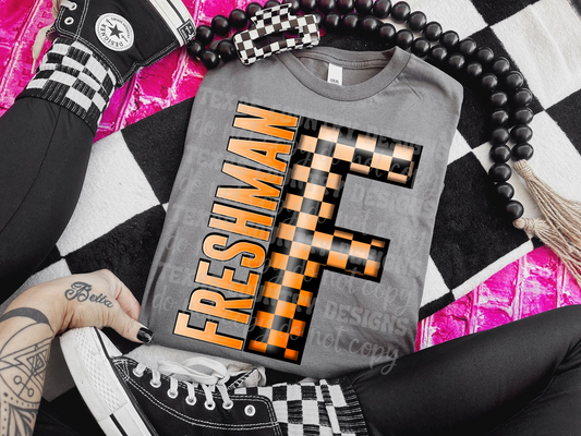 Freshman Orange Checkered