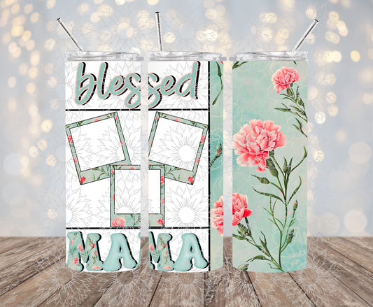 Blessed Mama Polaroid Teal 20OZ