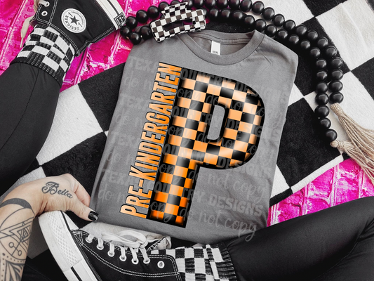 Pre-Kindergarten Orange Checkered