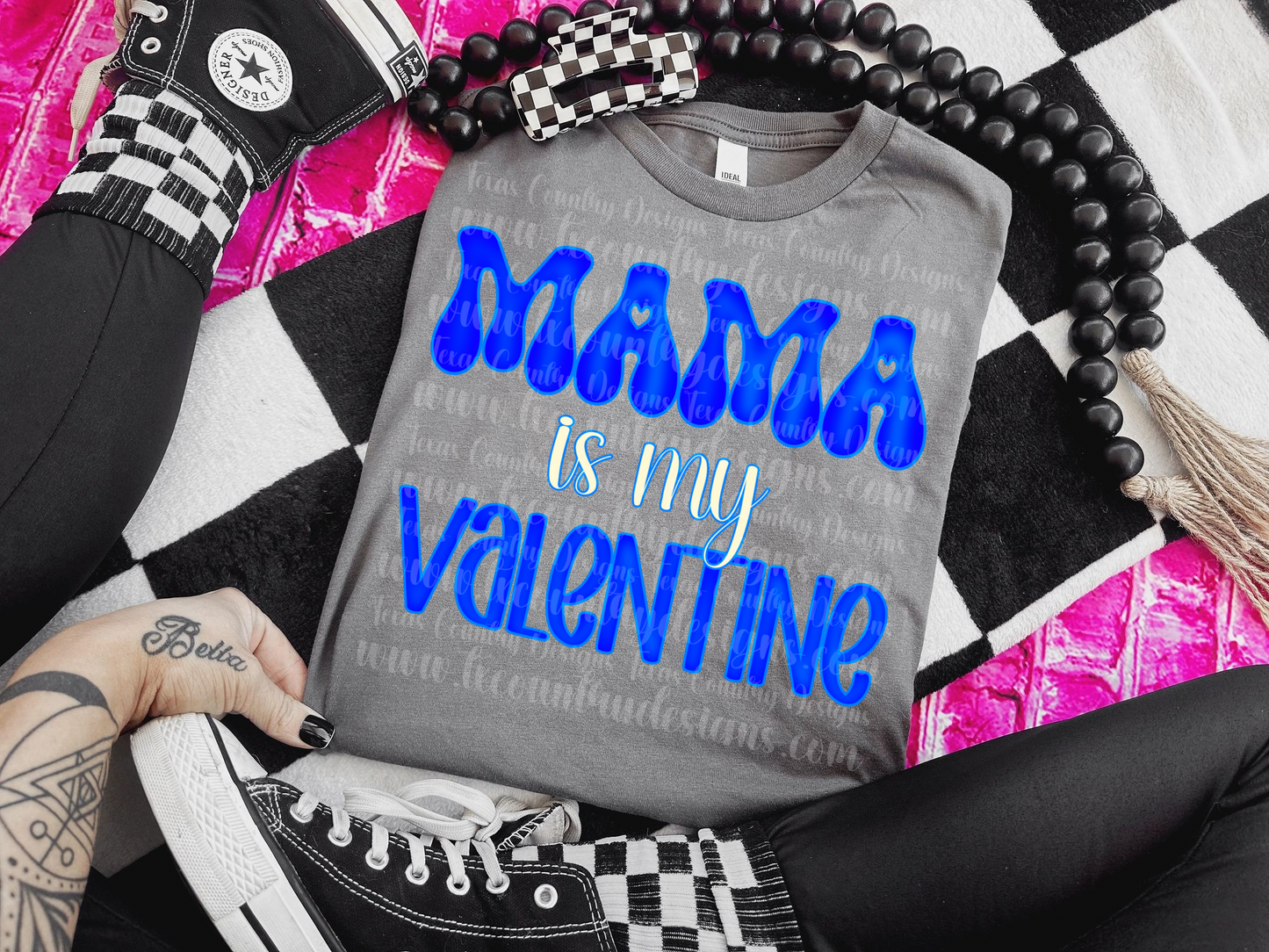 Mama is my Valentine - Blue