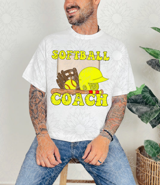 Softball Coach Grunge