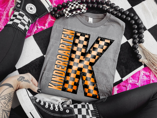 Kindergarten Orange Checkered