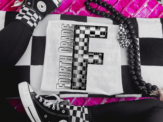 Fourth Grade Gray Checkered