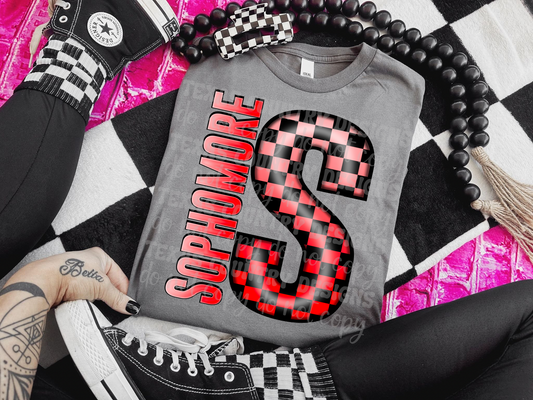 Sophomore Red Checkered