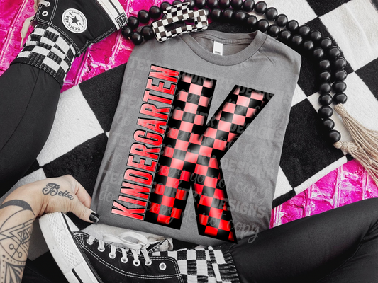 Kindergarten Red Checkered