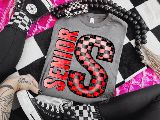Senior Red Checkered